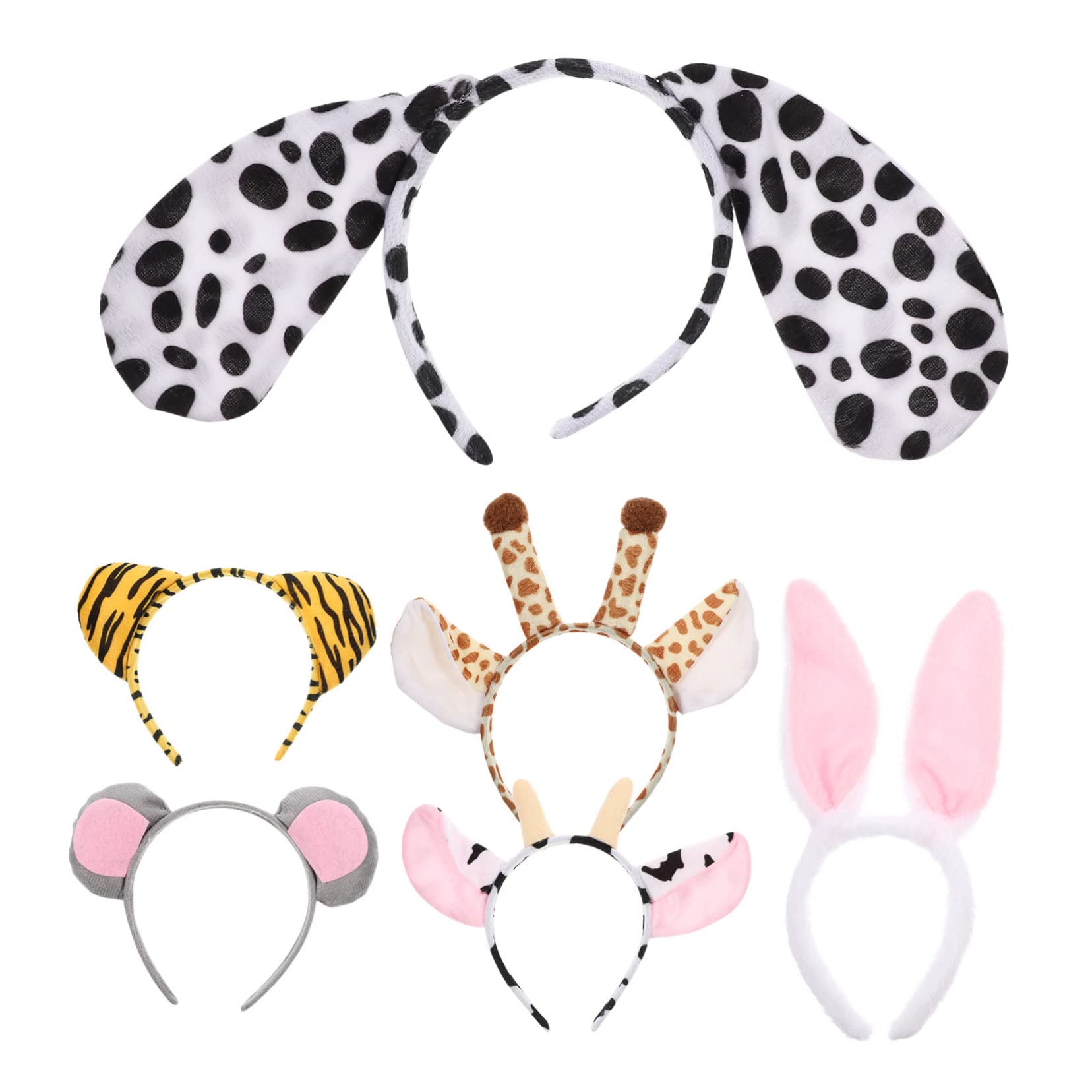 VICASKY 30 Pièces Bandeaux Oreilles Animaux Accessoire Cheveux Adorable pour Fêtes Garçon Fille Costume Girafe Tigre Lapin Souris