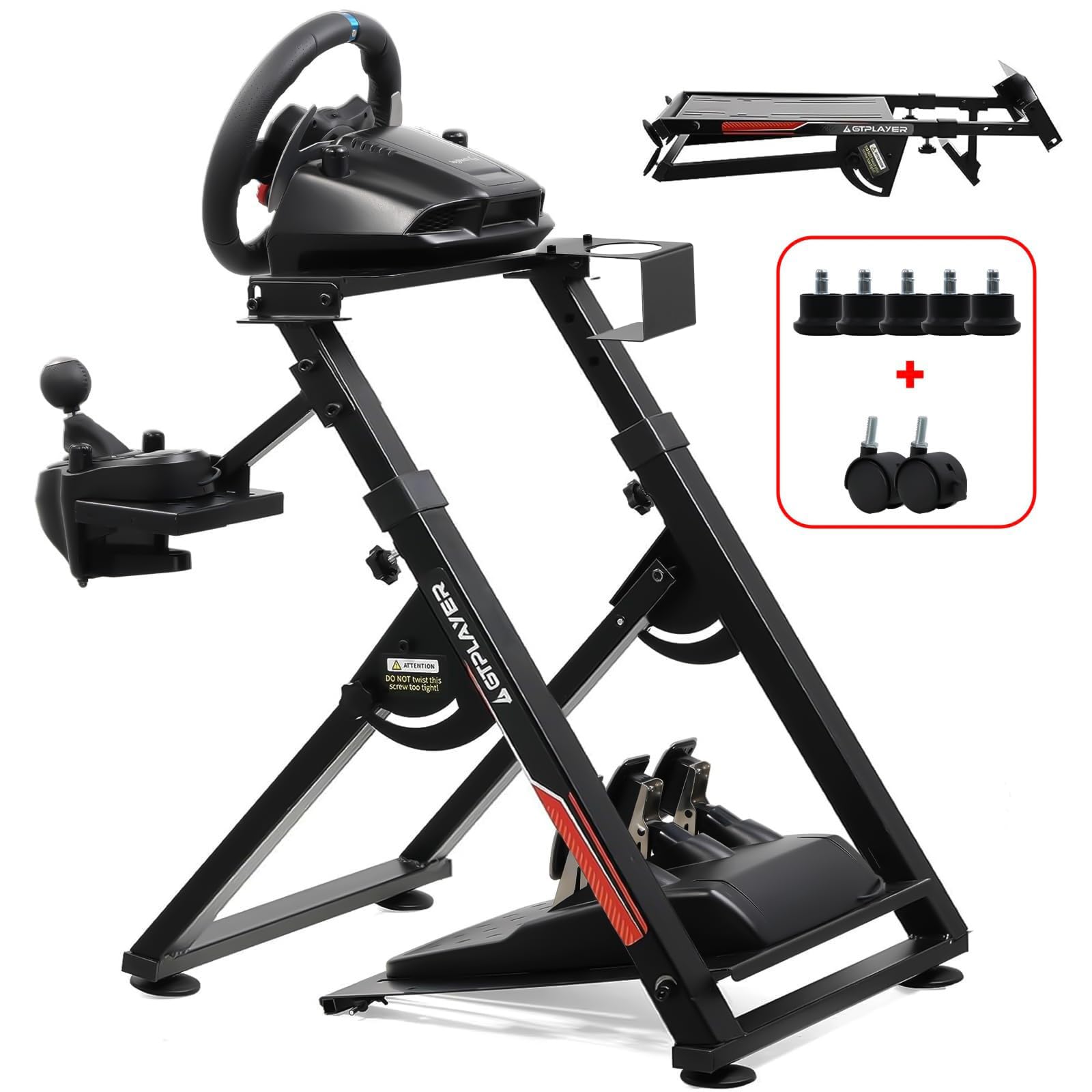 GTPLAYER Sim Racing Wheel Stand Simulator Cockpit Wheel Stand fit for Logitech G25 G27 G29 G920 G923 Thrustmaster