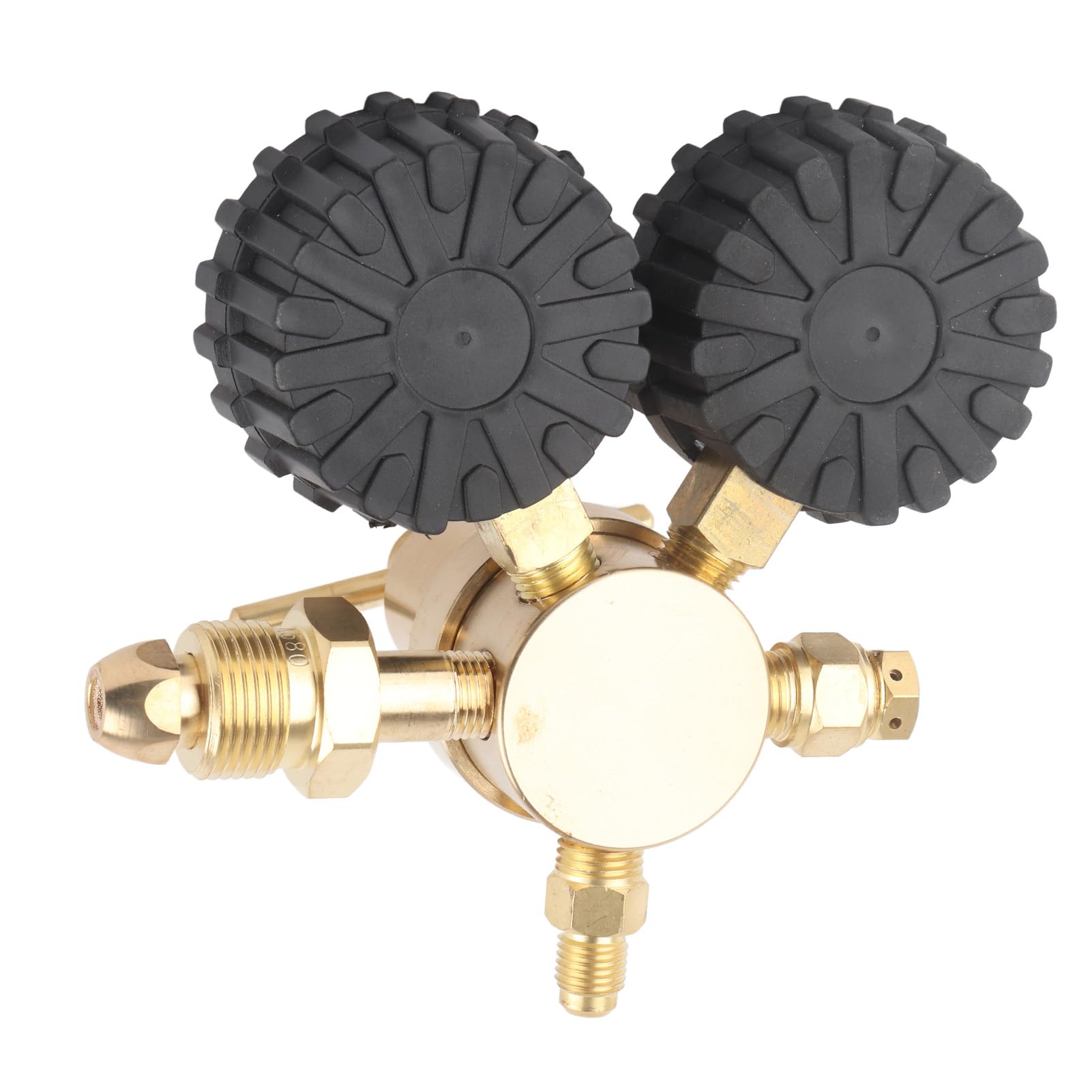 Cocoarm Regulador de Nitrógeno Regulador de Gas de Doble Calibre de Latón de 0 a 800 PSI con en T Medidores de Fácil Lectura para Limpieza del HVAC Pruebas de Presión y Control de Cilindros (Estados