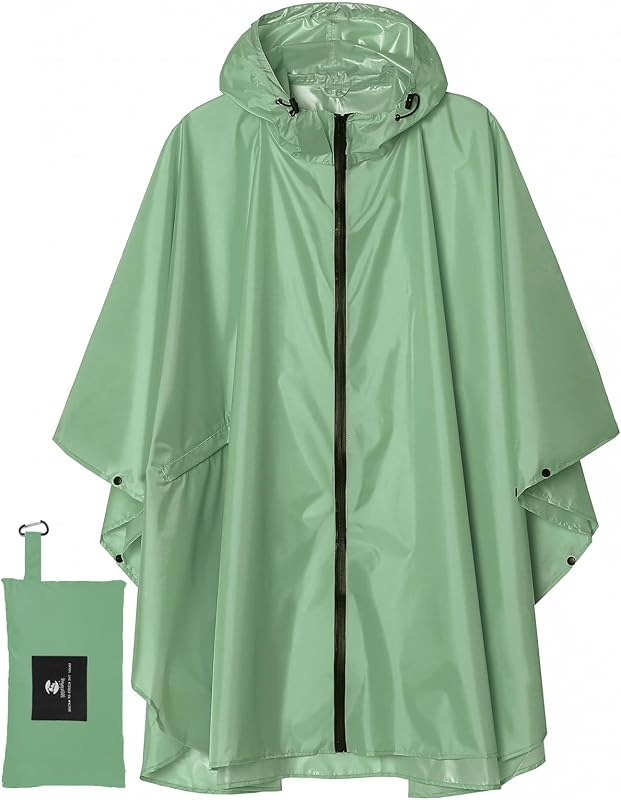 Chubasquero impermeable con capucha y bolsillo SaphiRose para adulto | Certificado OEKO-TEX 100% poliéster, bolsa de almacenamiento ligera, costuras termoselladas, secado rápido para senderismo al aire libre