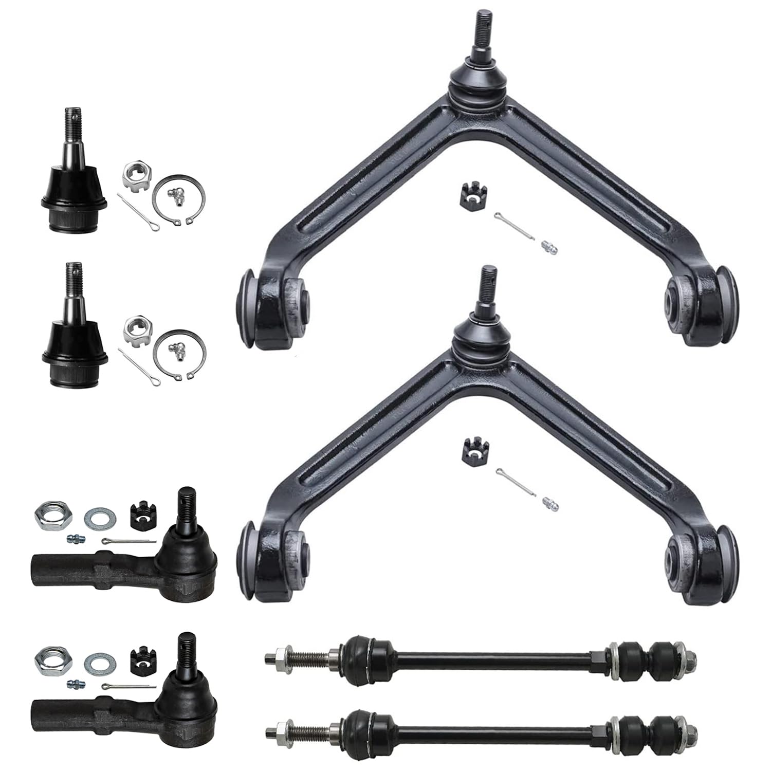 Detroit Axle - 8pc Front End Suspension Kit for 4WD 02-05 Dodge Ram 1500, 2