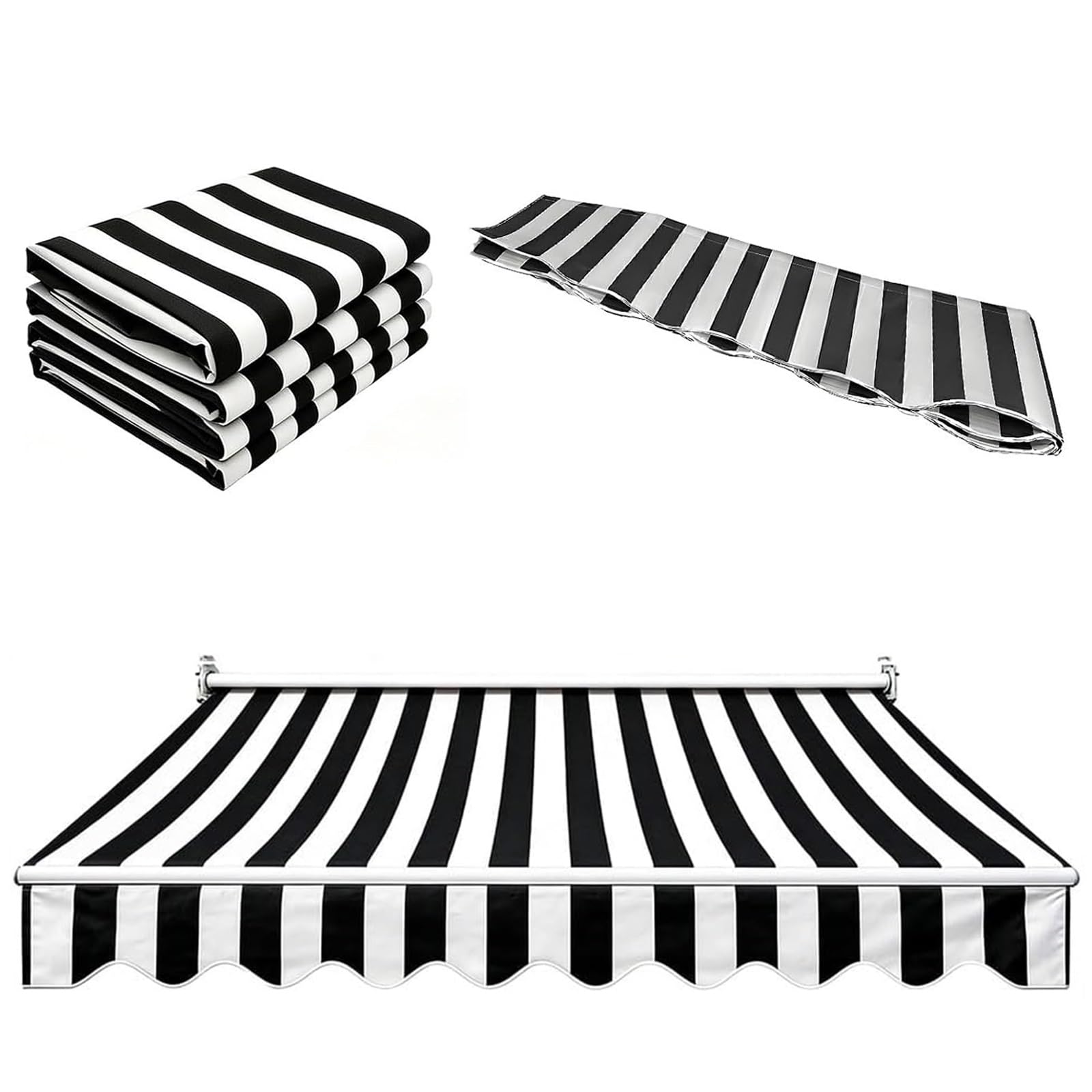 Telo Di Ricambio per Tenda Parasole Retrattile, Telo Tenda Da Sole, Tenda Da Sole In Tessuto, Poliestere Resistente Ai UV, Tessuto Di Ricambio Impermeabile Antistrappo(Francia,4.5x2.5m(14.7x8.2ft))