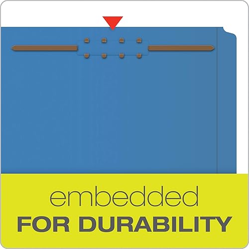 Miniatura 4 de Pendaflex Carpetas de cierre, 2 sujetadores, tamaño carta, azul y verde, pestañas de corte de 13 en posiciones izquierda, derecha, centro (50 por