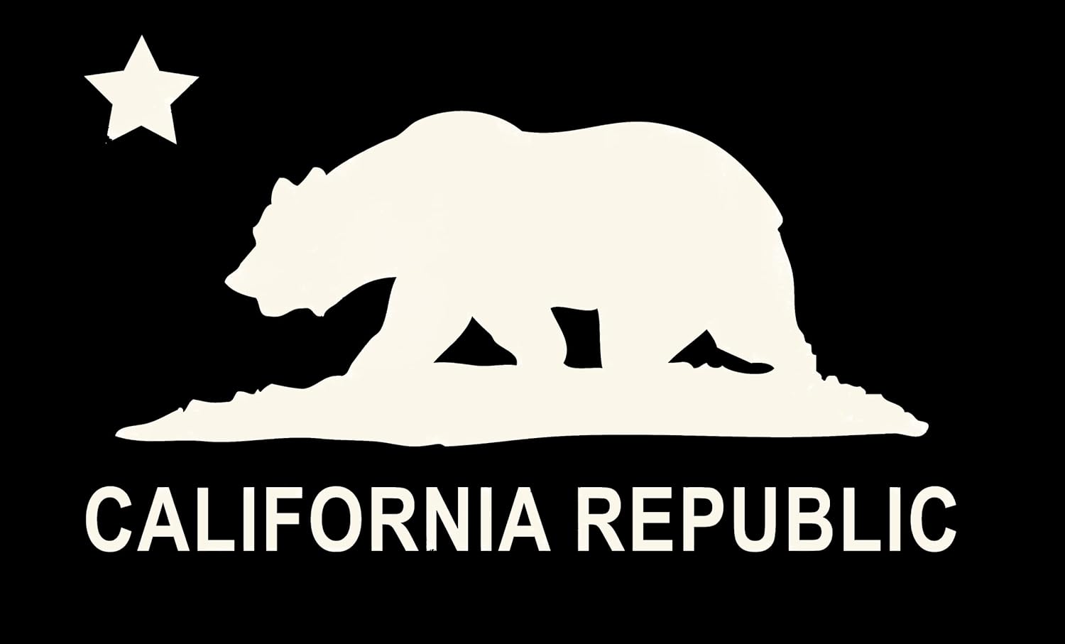 Old Glory California Republic Black Adult Hoodie - Medium