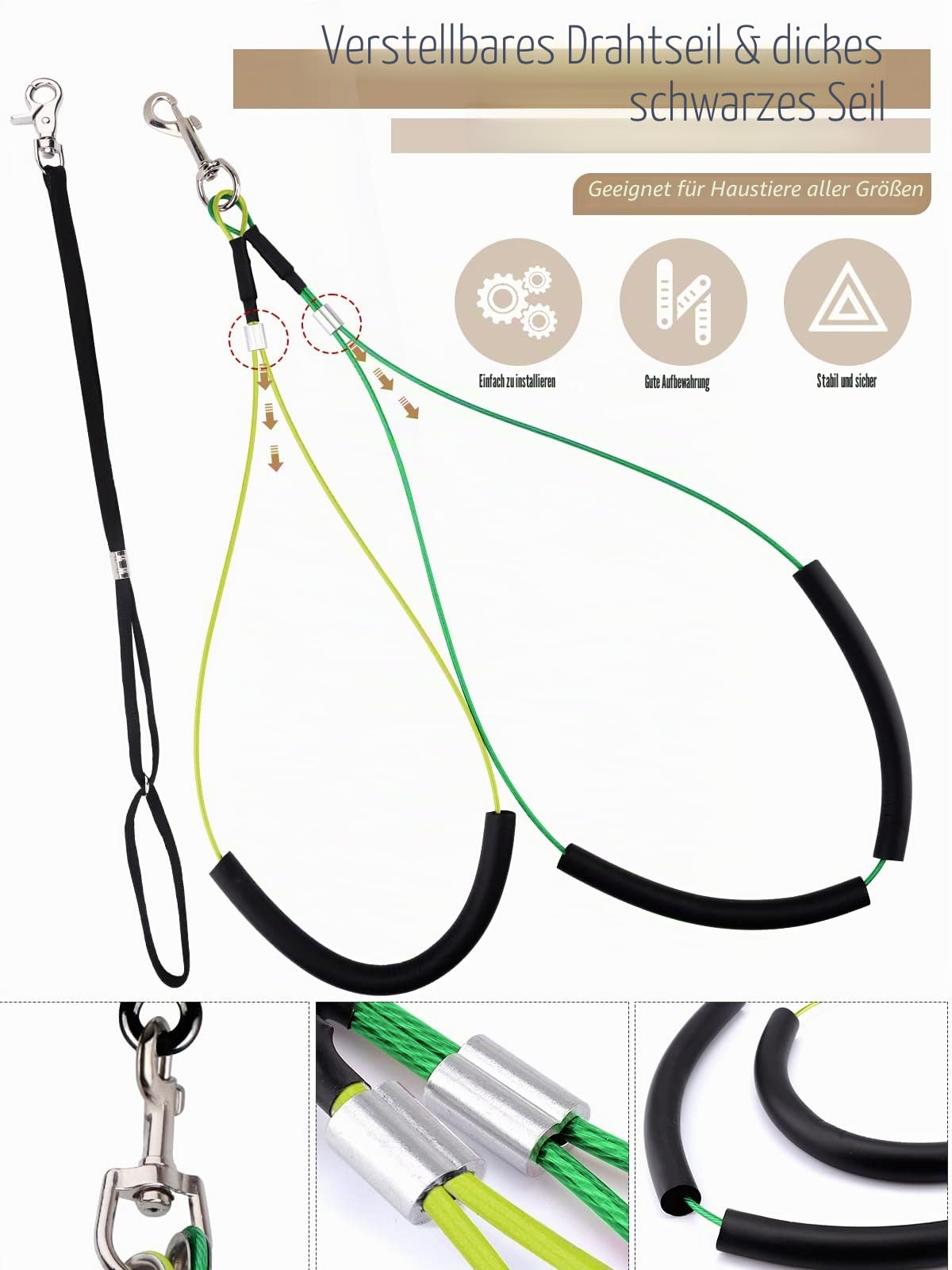Kalolary Faltbarer Haustier Fellpflege Arm mit Klemme, Hundepflege Schlaufe und zwei Halterungen ohne Sitzen, 90,2 cm Höhenverstellung für große und kleine Hunde