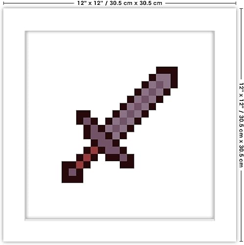 Miniatura 7 de Trends International Gallery Pops Minecraft Pixeles icónicos - Artículos - Póster de pared de espada de hierro, 12 x 12 pulgadas, versión enmarcada