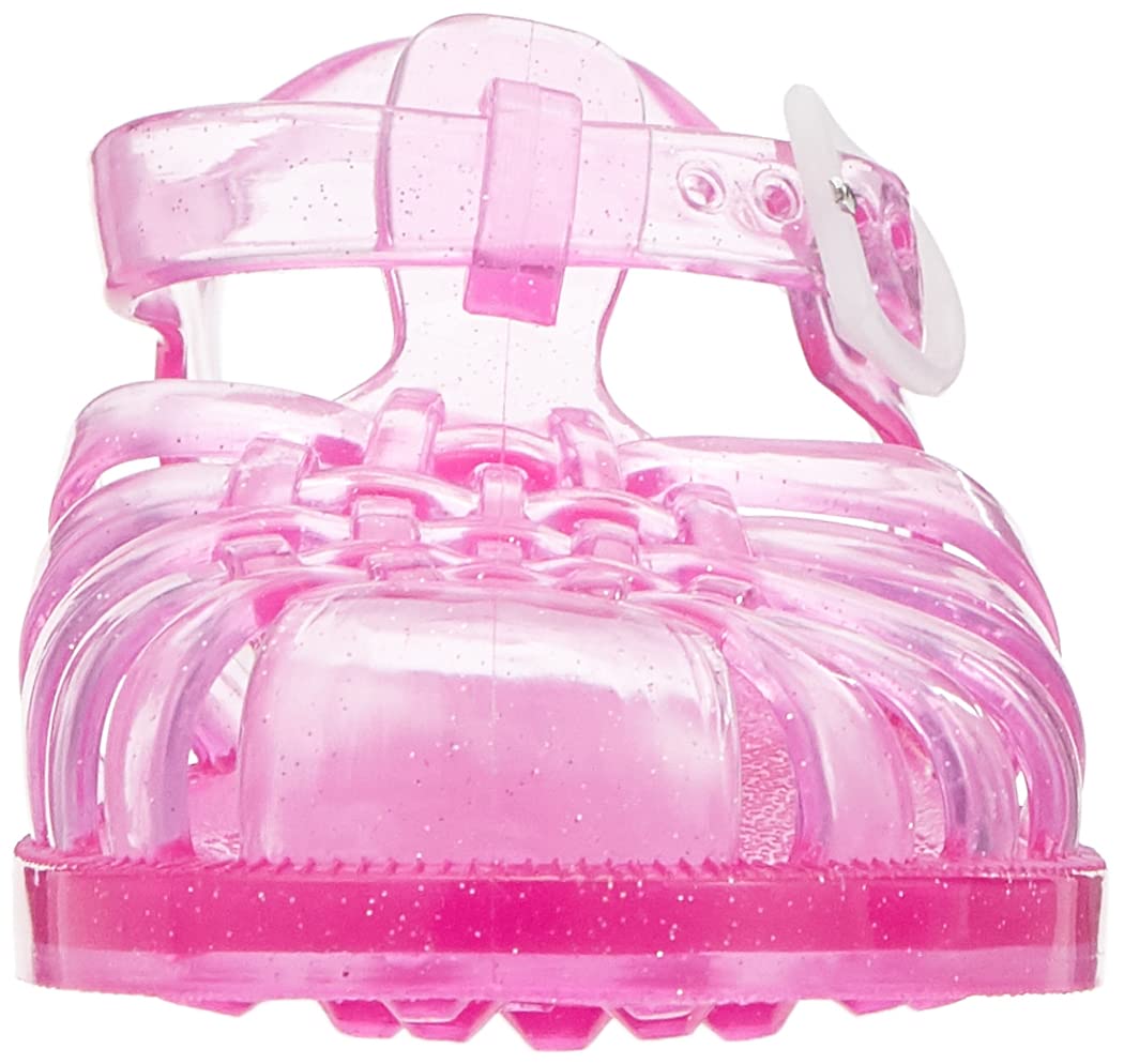 Méduse - Sandale fille en plastique rose pailleté