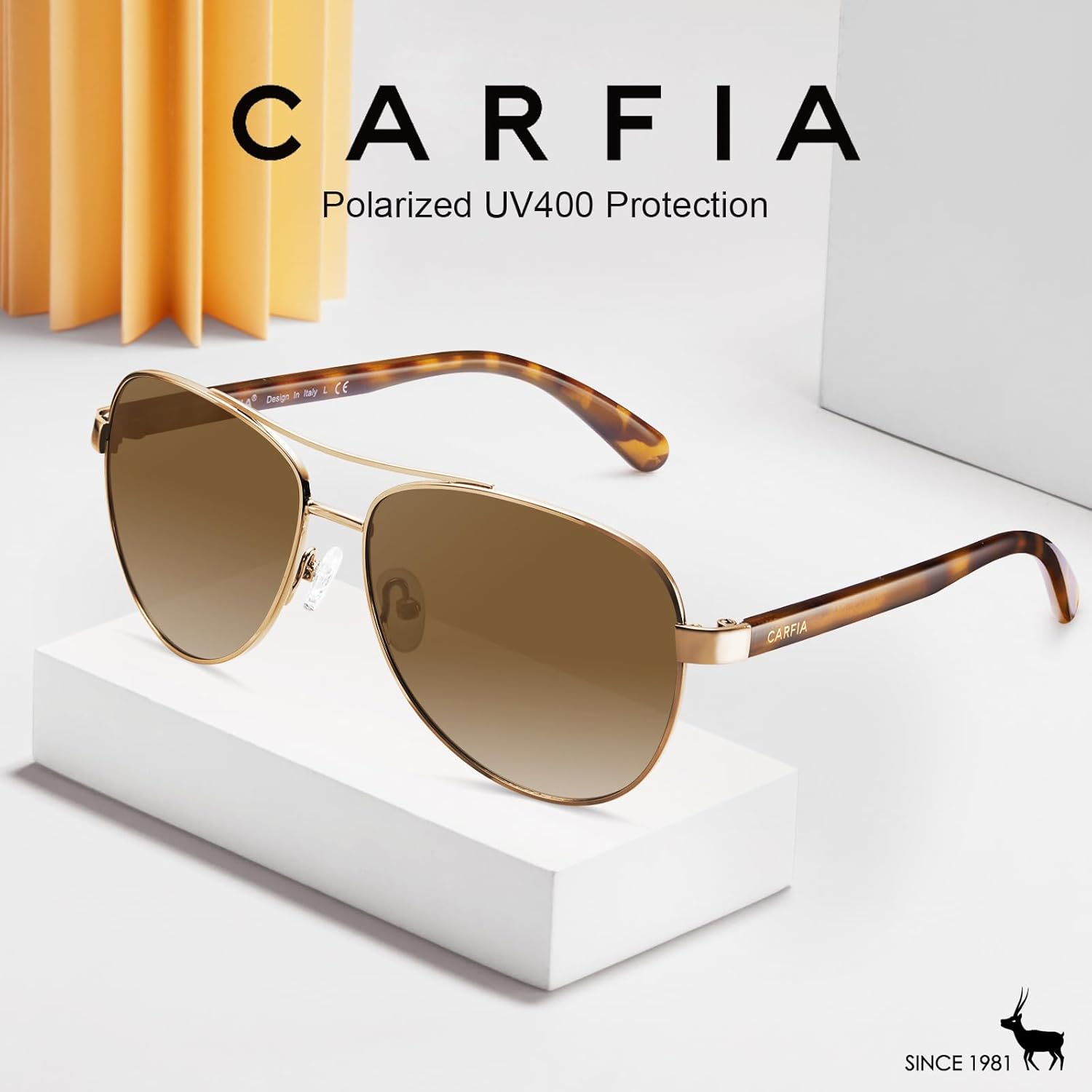 CARFIA Polarized Sunglasses for Women UV Protection Acetate Arms Metal Frame Woman's Shades CA3216 - Image 5