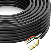 DOAUTO 50FT Heavy Duty 14AWG 6-Way RV Trailer Wiring Harness – Flexible Weatherproof PVC Cord for Trailers & Caravans