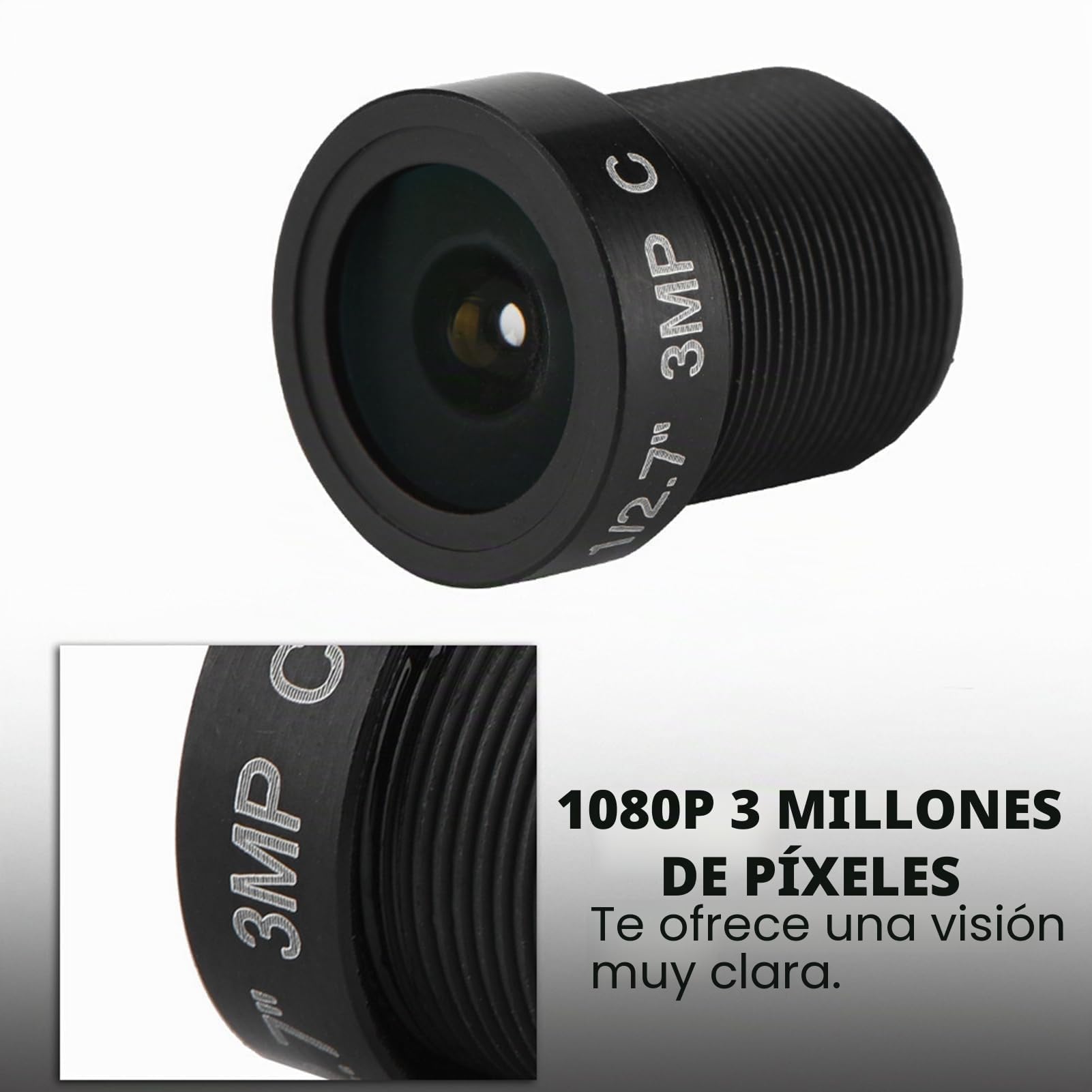 Obiettivo Varifocale M12 6-22mm F1.6 5MP Per CCTV, Sensore 1/2.5″ – Metallico Con Vetro, IR, Per Telecamere Di Sicurezza IP E AHD