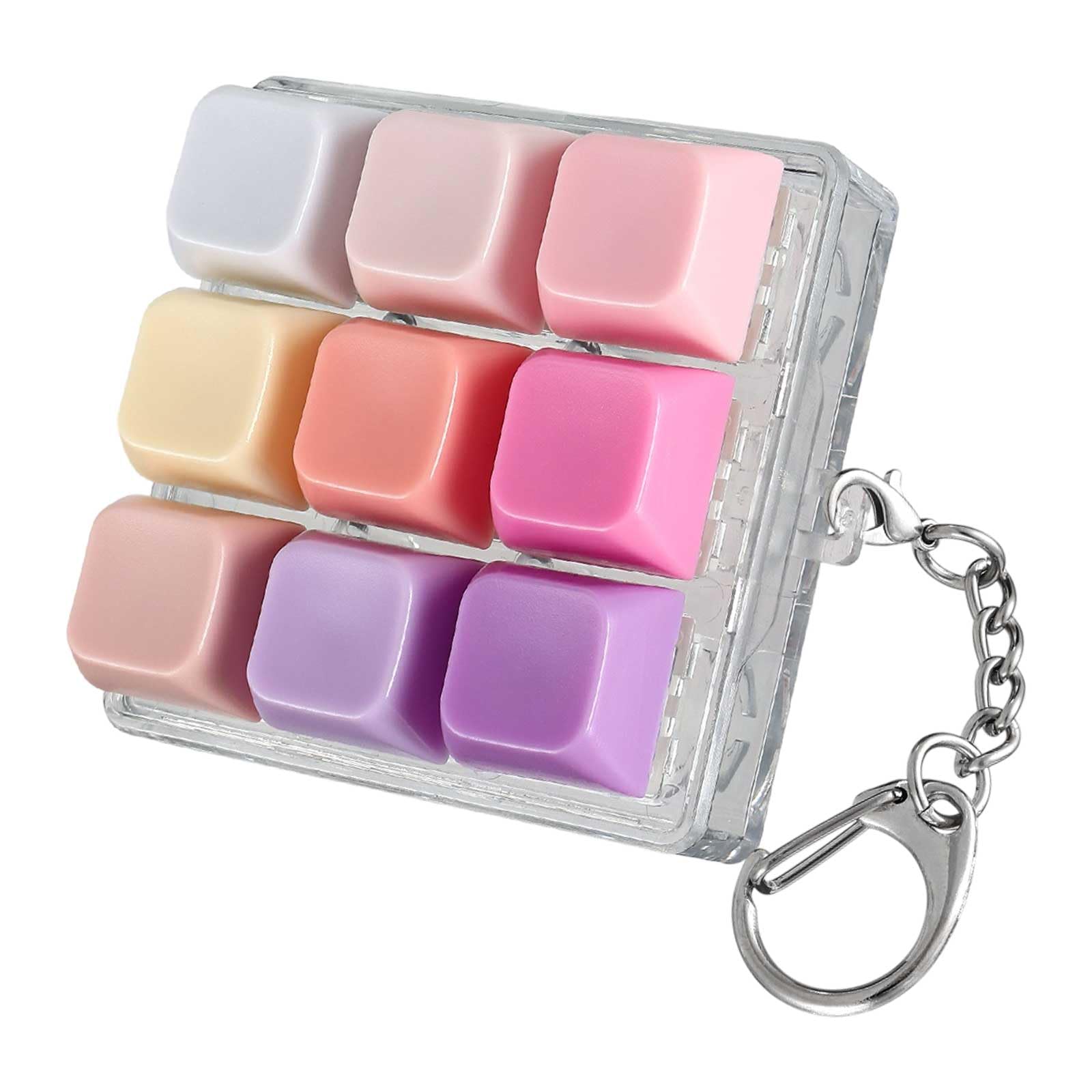 1 PC Keyboard Fidgets, 9-in-1 Keyboard Clicker Keychain, Anxiety & Stress Reliever Autism Fidget, Push Bubble Sensory Fidgets for Stress Relief Pass Time (9 Keyboard M)
