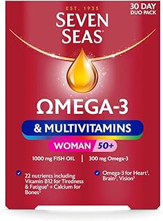 Seven Seas Omega-3 & Multivitamins Woman 50+, With Vitamin B12 and Calcium, 30-Day Duo Pack, 30 Omega-3 Capsules and 30 Multivitamin Tablets