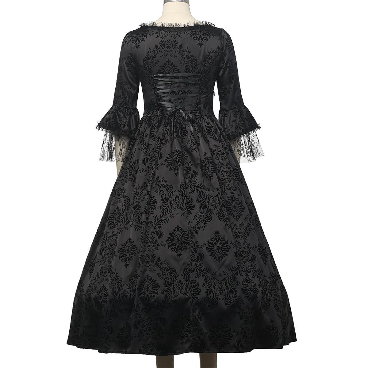 CAMDOM Viktorianische Kleider für Frauen Vintage Court Maskerade Kleid Mittelalter Gothic Lolita Party Swinging Abendkleid mit Petticoat
