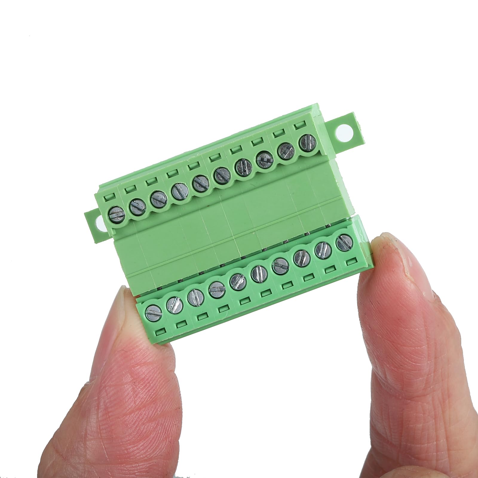 sourcing map Lot de 2 connecteurs de bornier à vis à 10 broches, pas de 3,5 mm mâle et femelle pour montage sur circuit imprimé 300 V 8 A Connecteur de bornier vert pour projet électronique domestique