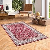 Gesamthöhe: ca. 8 mm Pergamon Orient Teppich Trendline Rot Bordüre in 5 Größen