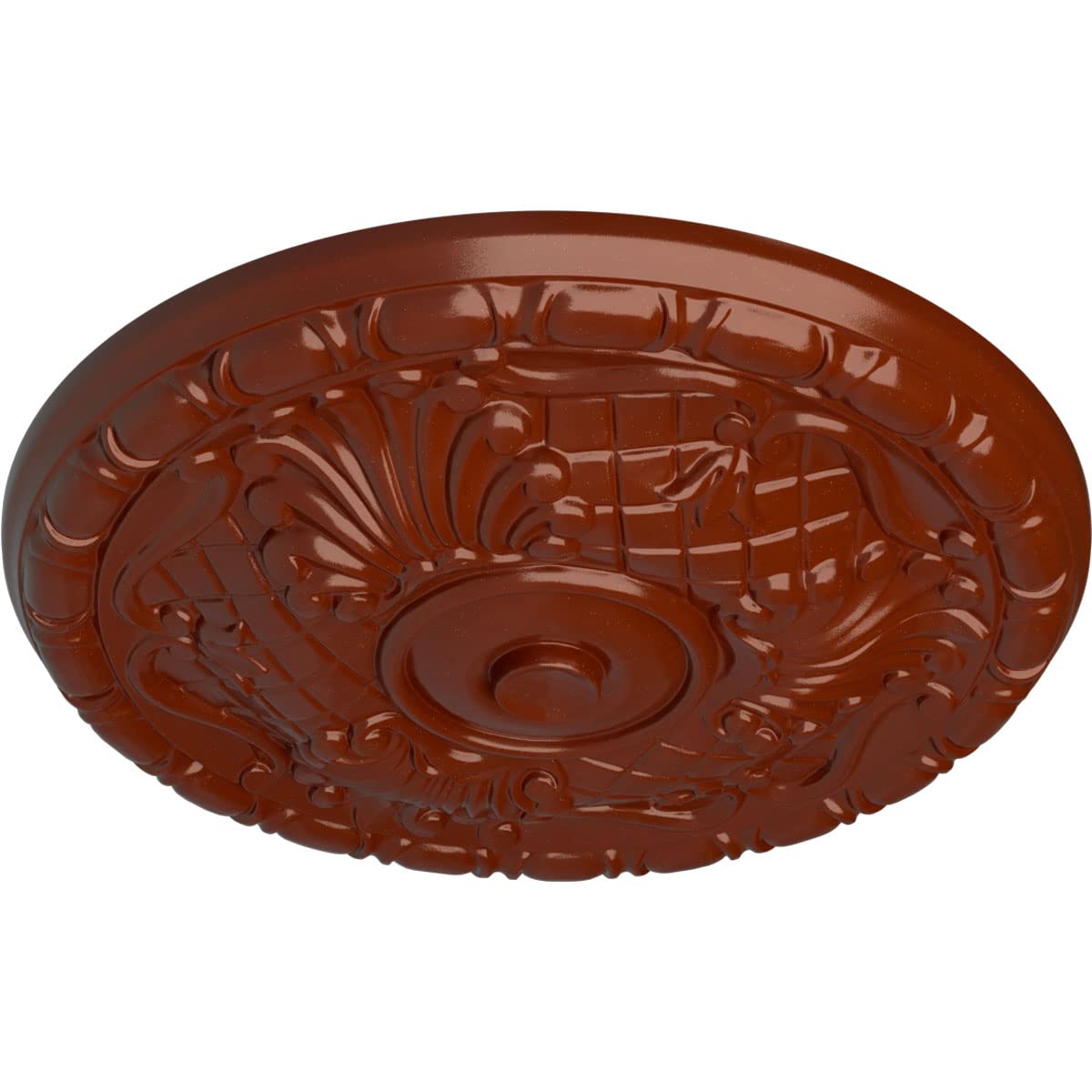 Ekena menuiseries Cm16amacs 15 3/10,2 cm OD X 5/20,3 cm P Amelia (compatible avec toile de jusqu'à 4 1/20,3 cm), peint à la main plafond Médaillon, Cuivre Antique Rouge brique