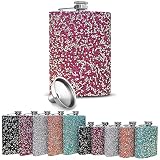 Bling Stuff For Fun Rhinestone Flask for Women - Bedazzled Stainless Steel Hip Flask for Girls Funne
