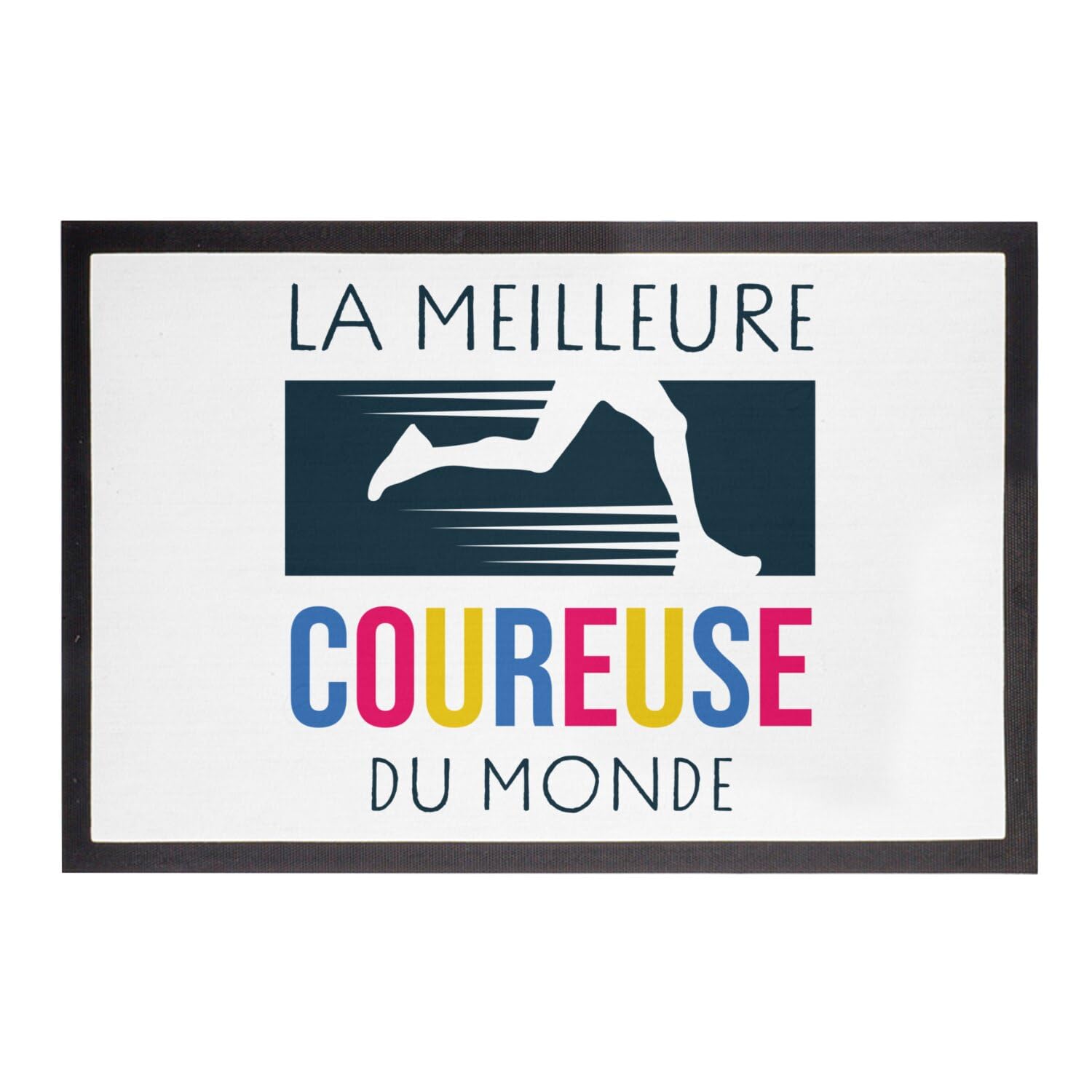 Paillasson La Meilleure Coureuse Tapis Blanc Marathon Graphique 75x50