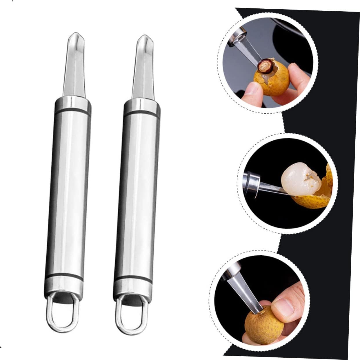 SHOWERORO 6pcs Core Pitter Tool Stainless Steel Fruit Core Remover for Easy and Efficient and Pitting Kitchen Gadget for Fruit