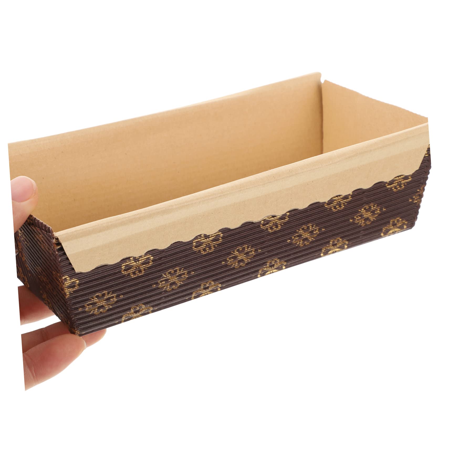 25 stampi monouso in carta resistente al calore, resistenti all'olio, in carta ondulata spessa per torte e pane, pratici stampi usa e getta per Loaf Pan marrone