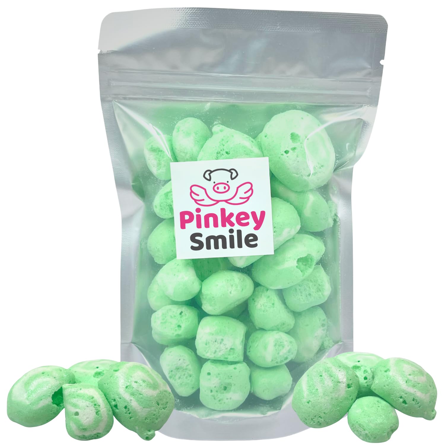 PinkeySmile Key Lime Flavored Freeze-Dried Taffy 2 oz – Crunchy & Airy Snack – Bite-Size Pieces – Ships in Box – Bold Taste & Light Texture