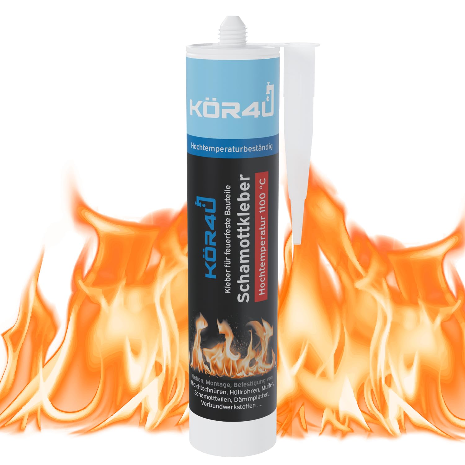 Fermit Fireclay Adhesive, Glue for Fireproof Components in Beige, Ideal for Repairing Defective/Cracked Fireclay Bricks by kör4u