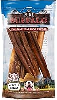 Vista 1 de Loving Pets Pure Buffalo - Golosina para perros Bully Stick de 6 pulgadas, paquete de 6