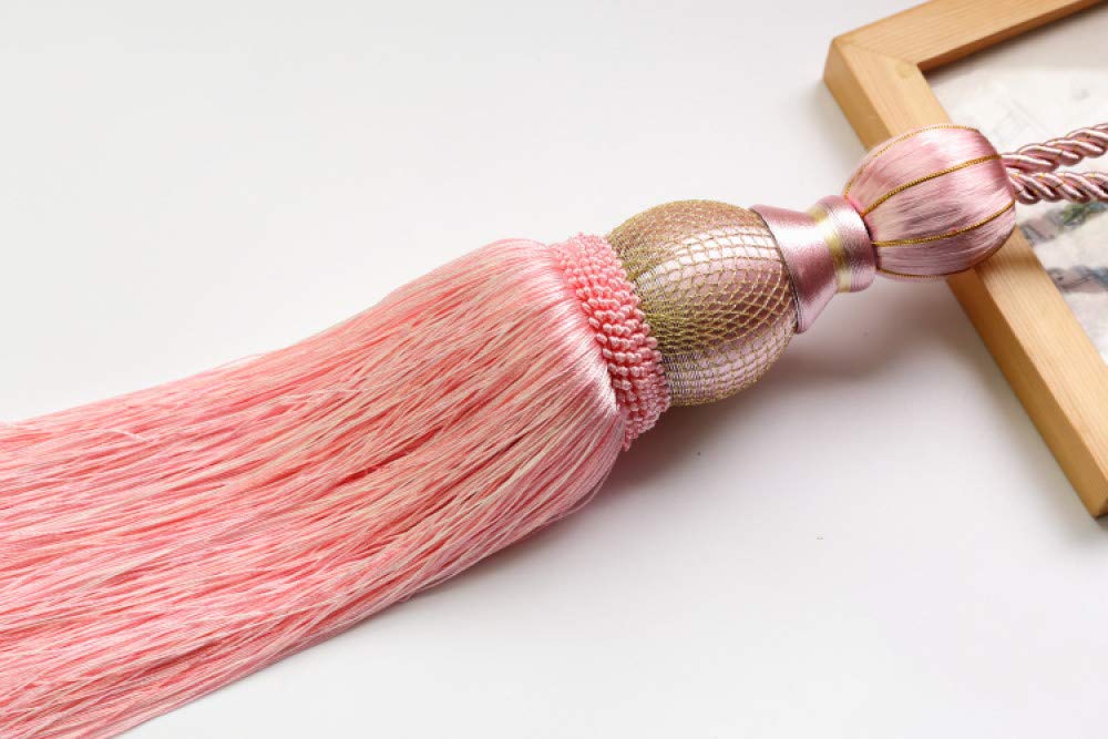 LIJUCAI 2 pièces Paire Accessoire de Rideau Suspendu Ceinture Boule Rideau Gland Embrasse Rideau Accessoires décoration, Rose