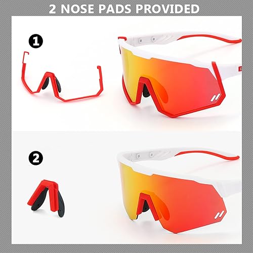 Miniatura 2 de Gafas de sol polarizadas para ciclismo, deportes, 4 lentes, para correr, para béisbol, voleibol, béisbol, conducción, pesca