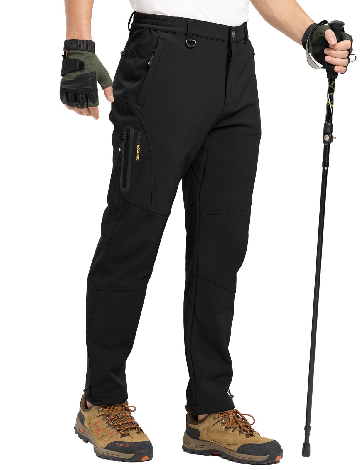 Snapklik.com : Mens Winter Hiking Pants Fleece Lined Snow Ski Softshell ...