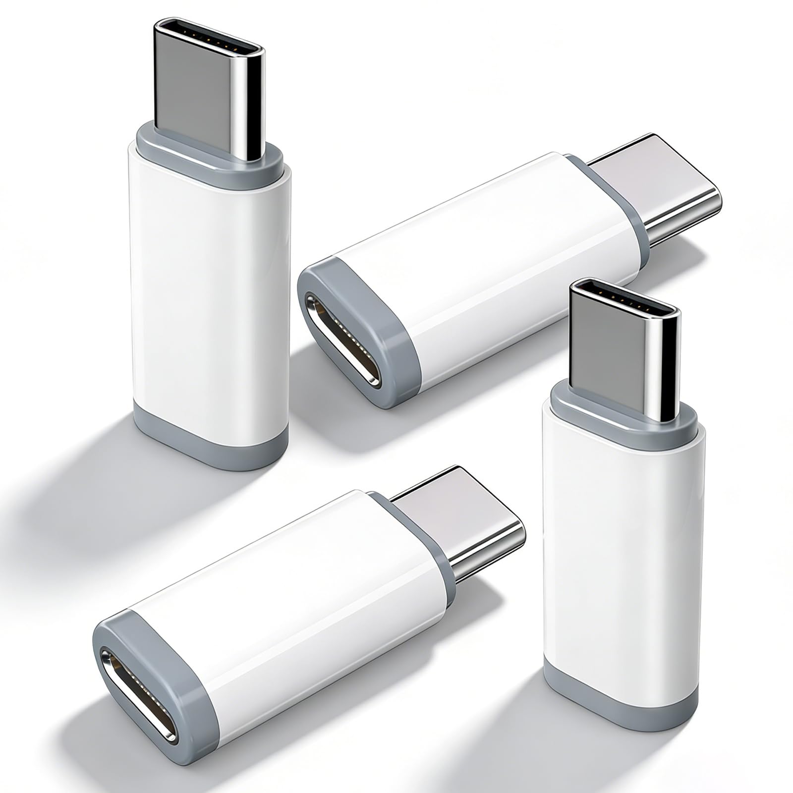 4 Pack iPhone to USB C Adapter for Lightning Female to Type C Male Connector Adaptor Only Support Charging & Data Sync Compatible with iPhone 17/16/15 Pro Max Plus, iPad/Air, Galaxy, Not for Audio/OTG