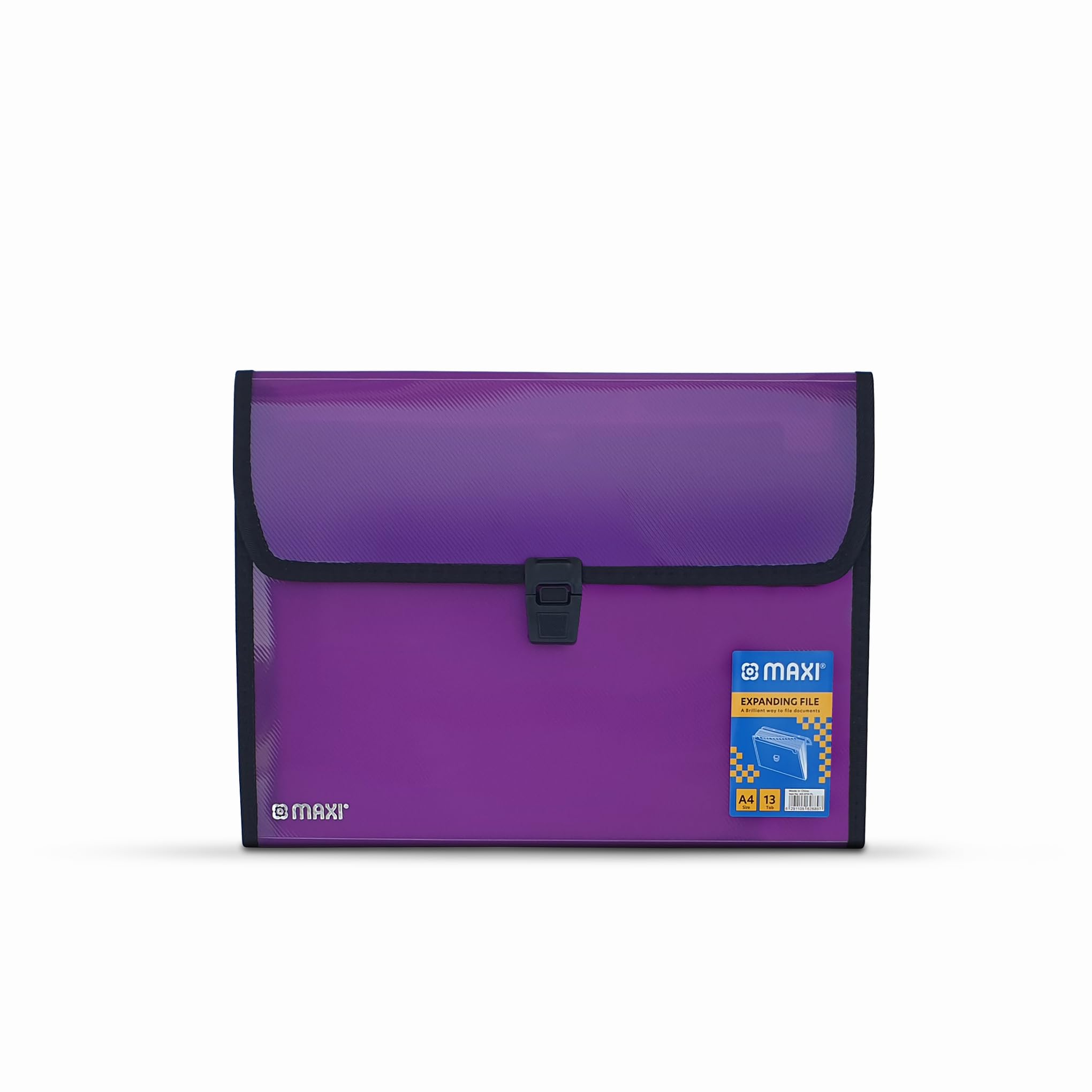Maxi Expansion File 13 Grids Without Handle Purple, 13 Pockets Expanding Folders, Portable Accordion A4 Expandable Organizer