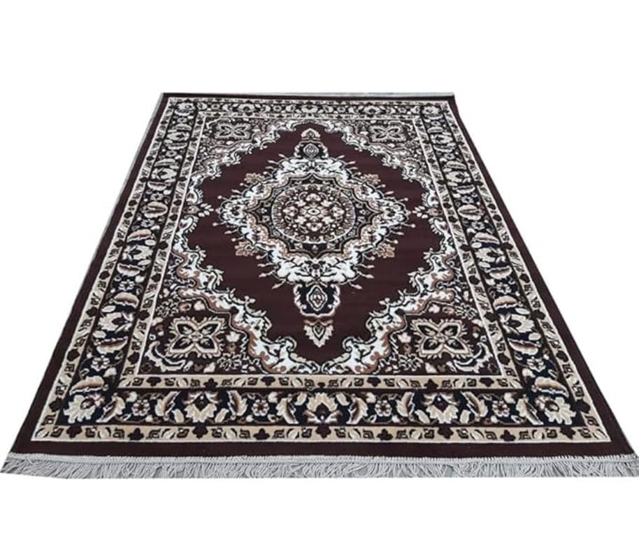 Image of Soft Traditional Washable Beautiful Acrylic Rugs for Home Decor Living Room 7x10 feet (210 x 300 CM) Brown