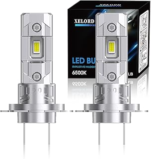 XELORD H7 LED Ampoules de Phare Automobile,Blanche 6500K 400% Lumineuse,55W 14000LM 12V,1:1 Mini Design Plug n Play,2PCS