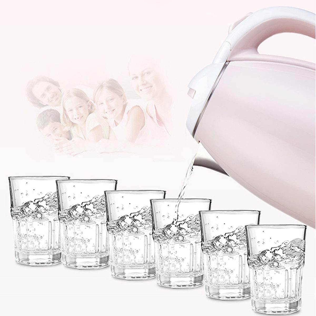 hervidor eléctrico, Hervidor eléctrico con preservación de calor, 1. 7 L, rosa claro