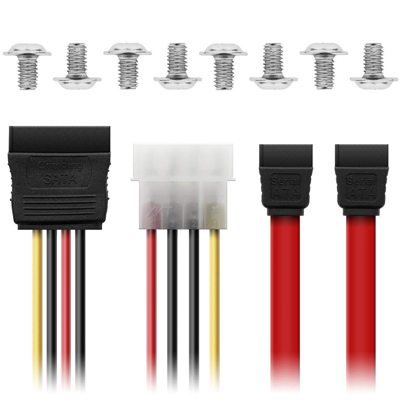 deleyCON Rama Montażowa do Dysków Twardych 2,5" Adapter Dysków SSD do 3,5" Zdejmowana Rama Rama Montażowa Szyny Montażowe ze Śrubami Kabel SATA Zasilacz i Śrubokręt