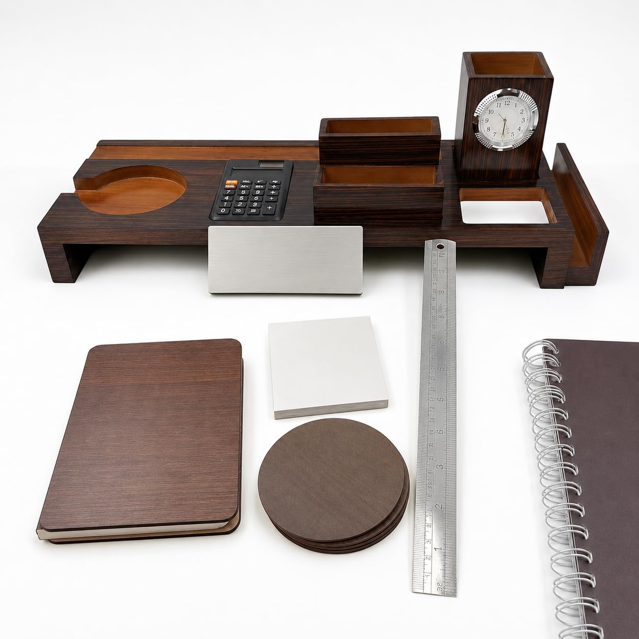 Luxury Wooden Office Desk Organizer Set-image-2