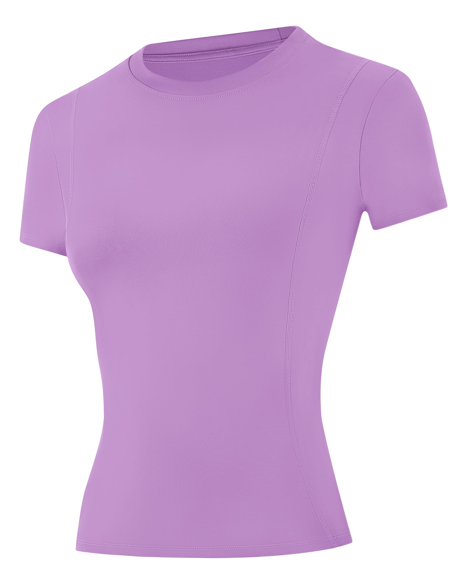 Runhit Kompressionsshirt Damen Kurzarm, Sportshirt mit Klassischem Schulter-Schnitt, Atmungsaktives Funktionsshirt Schnell trocknend, Sport T-Shirt für Fitness Gym Laufen Yoga