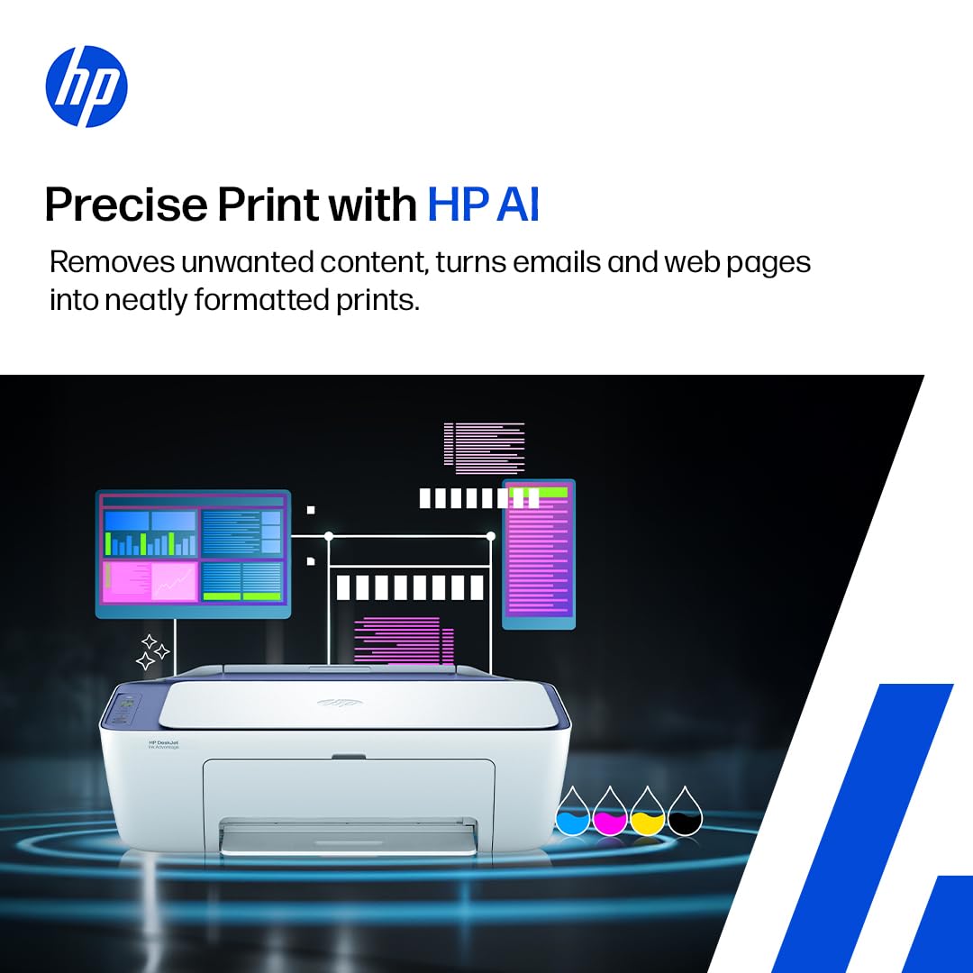 HP AI Capable Ink Advantage 2986 Dual Band WiFi (up to 10X Faster) Colour Printer - Print/Scan/Copy Ideal for Home — Amazon image 3