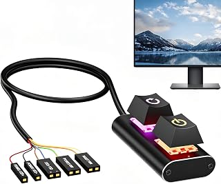 Pc 用 リモート電源ボタン,機械式操作RGB LED照明付きパソ…