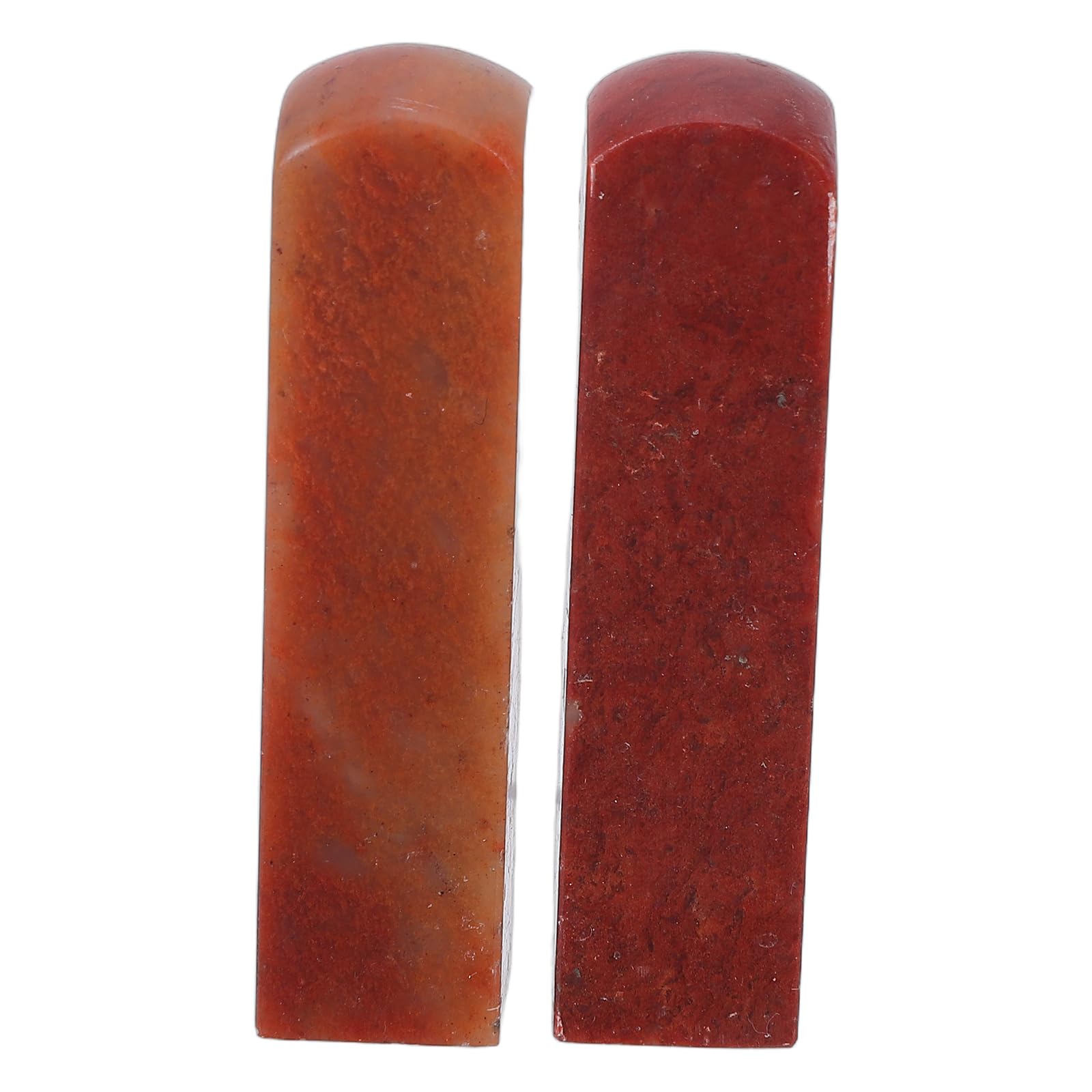 LOORGVEL 2pcs Red Soapstone Seal Carving Blanks for Calligraphy and Stamp Crafting, Round Head Engraving Stone for Custom Chinese Name Chop and Artistic Signature Stamps