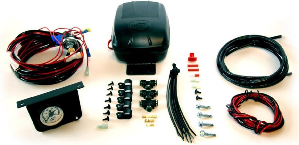 Air Lift 57399 25592 Set of Rear Load Lifter 5000 Series with Load Controller II Compressor Kit for Ford F-250 F-350 F-450 Super Duty Pickup