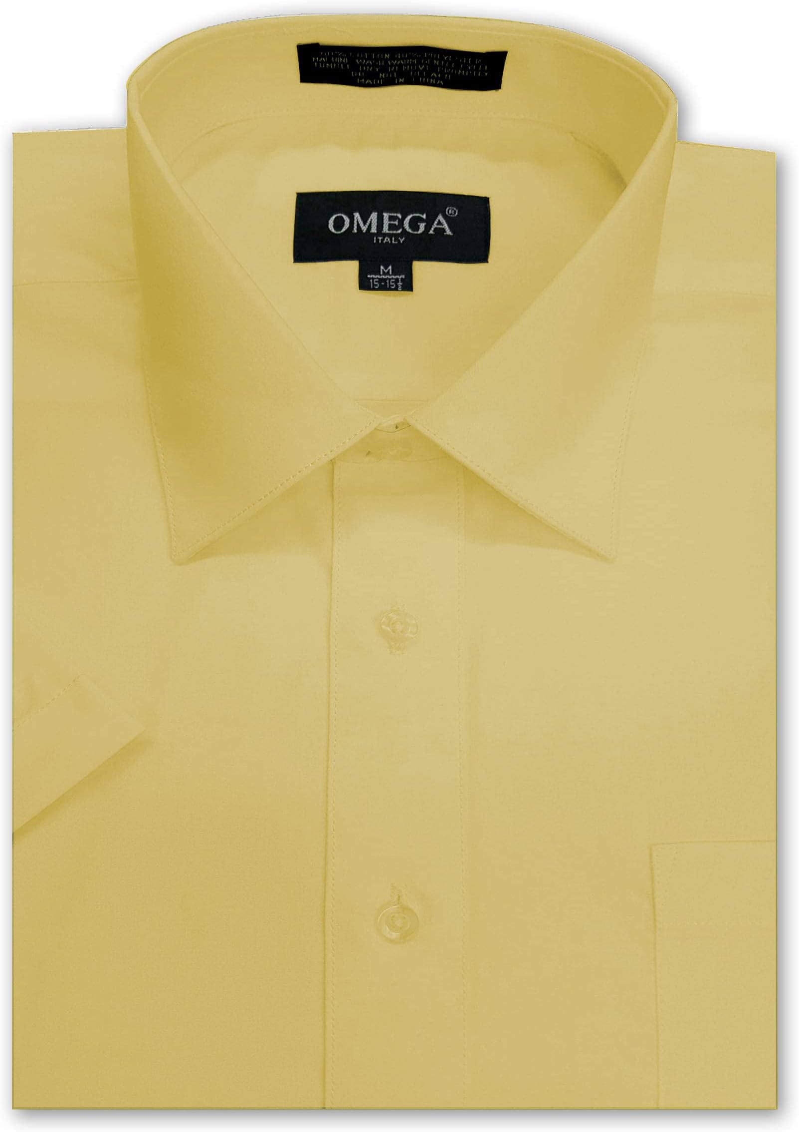 Mens Short Sleeve Solid Color Dress Shirts