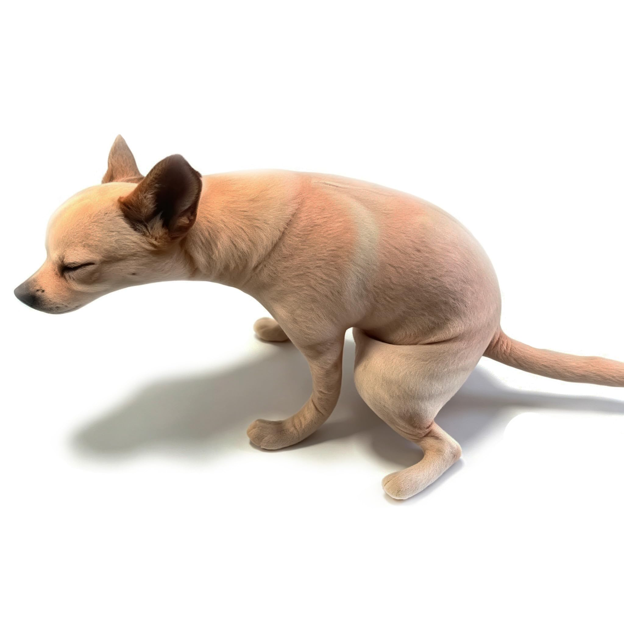 Cuscino decorativo realistico a forma di animale 3D, peluche divertente di cane che fa la cacca, regalo scherzoso creativo per adulti, peluche morbido antistress, scherzo unico (60cm,Yellow)