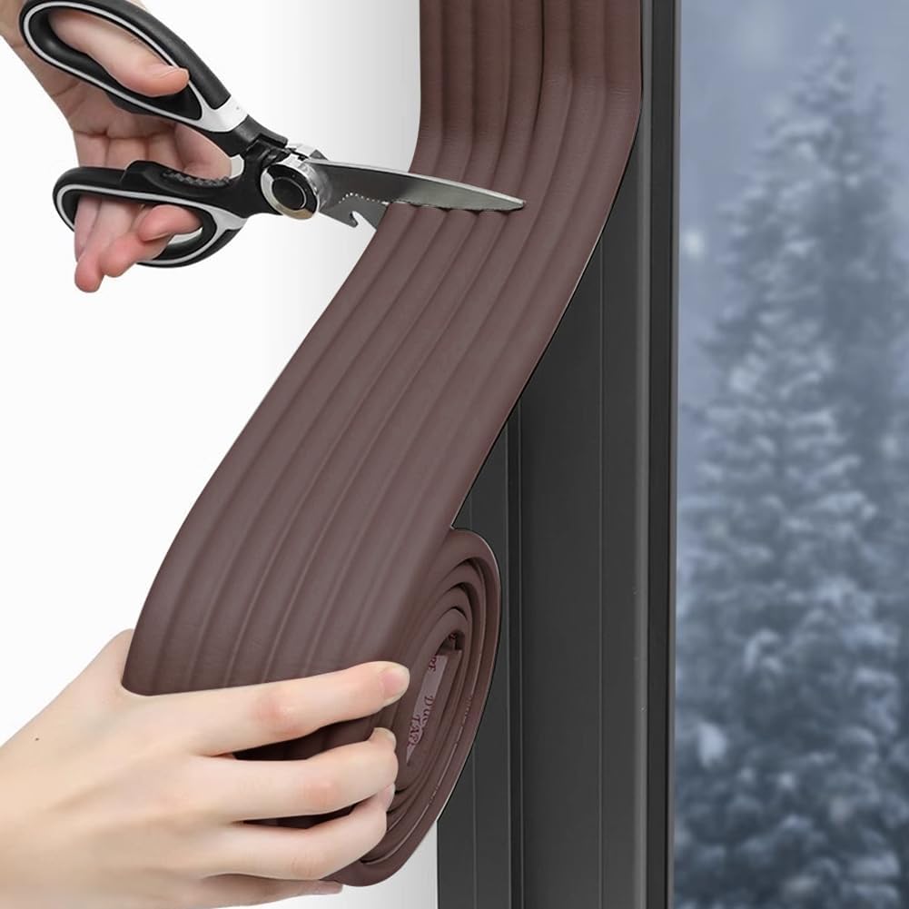CREATCABIN 6.56 Ft Edge Protector Brown Safety Bumpers Edge Guards Anti-Collision Strip Edge Padding with Adhesive Extra-Wide Soft Rubber Foam Padding Furniture Desk Edge Cushion Wall Corner Covers