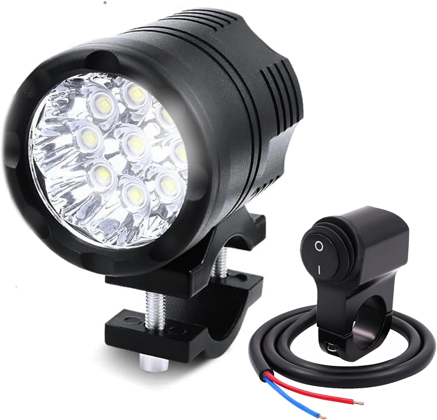 Motorcycle Fog Lights with Switch Tube Bar Mounted, 12-60V Motorcycle Auxiliary Lights Truck ATV Luces exploradoras para Moto Pair 2.5Inch -1Pack