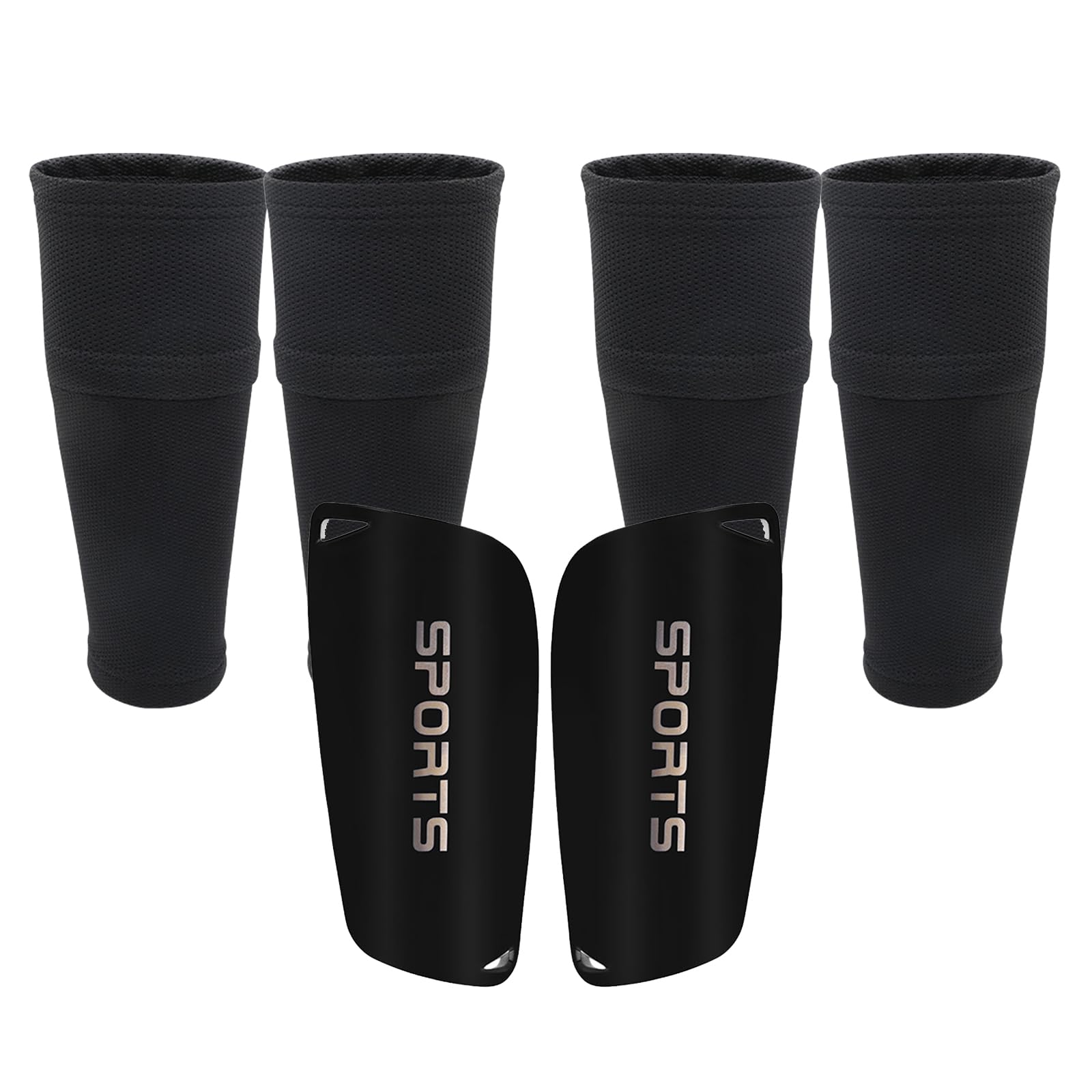 Photo 1 of Kids Youth Soccer Shin Guards with Sleeves Slip in Soccer Shin Pads for Boys Girls Ages 3–15 Protective Gear for Football & Training(3Set) (Black, S)