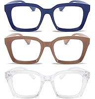 Vista 29 de DXYXYO Reading Glasses 0.50 Women Blue Light Blocking Men Square Computer Readers 3 Pack Fashion Oprah