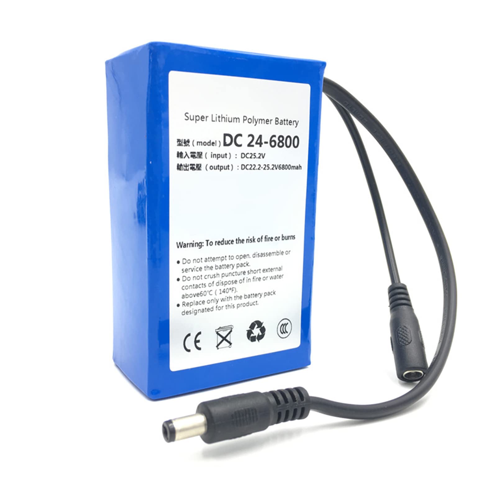 Paquete Batería Polímero Iones Litio 24V 6800mAh Batería Litio Recargable Portátil con Cargador Apto para Tiras LED Suministros De Energía De Emergencia Herramientas Eléctricas