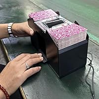 Vista 6 de GSE Games & Sports Expert Barajador automático de cartas de 4 barajas, enchufe de alimentación y máquinas barajadoras a batería para jugar a